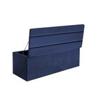 Ver imagem 3 de Caldadeira Baú Recamier Casal 140CM Argentina Courino Azul Marinho - D A DECOR
