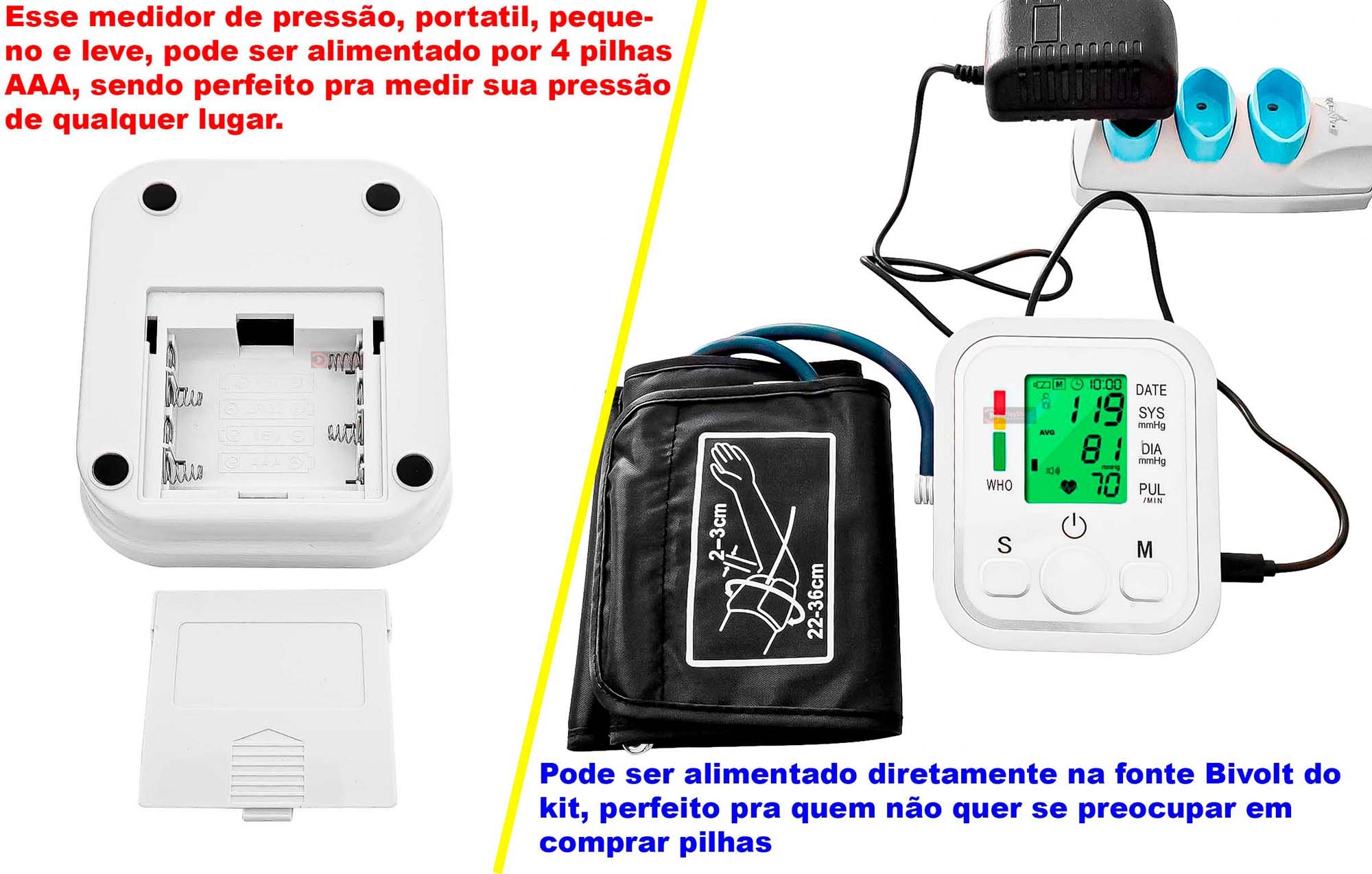 Medidor de Pressão Arterial Digital Automático de Braço com Voz Portugues e Tela Lcd - 4