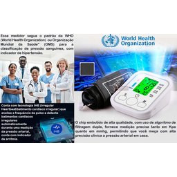 Medidor de Pressão Arterial Digital Automático de Braço com Voz Portugues e Tela Lcd - 9