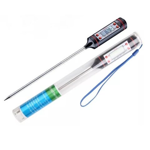 Termômetro Culinário Digital Espeto Alimentos Carne Assados Bolo Massas Peru Chester Frango