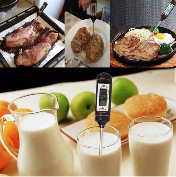 Termômetro Culinário Digital Espeto Alimentos Carne Assados Bolo Massas Peru Chester Frango - 5