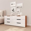 Ver imagem 1 de Cômoda Madri com 6 Gavetas 150x63cm Branco/Freijó 250698