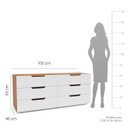 Ver imagem 3 de Cômoda Madri com 6 Gavetas 150x63cm Branco/Freijó 250698