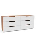 Ver imagem 2 de Cômoda Madri com 6 Gavetas 150x63cm Branco/Freijó 250698