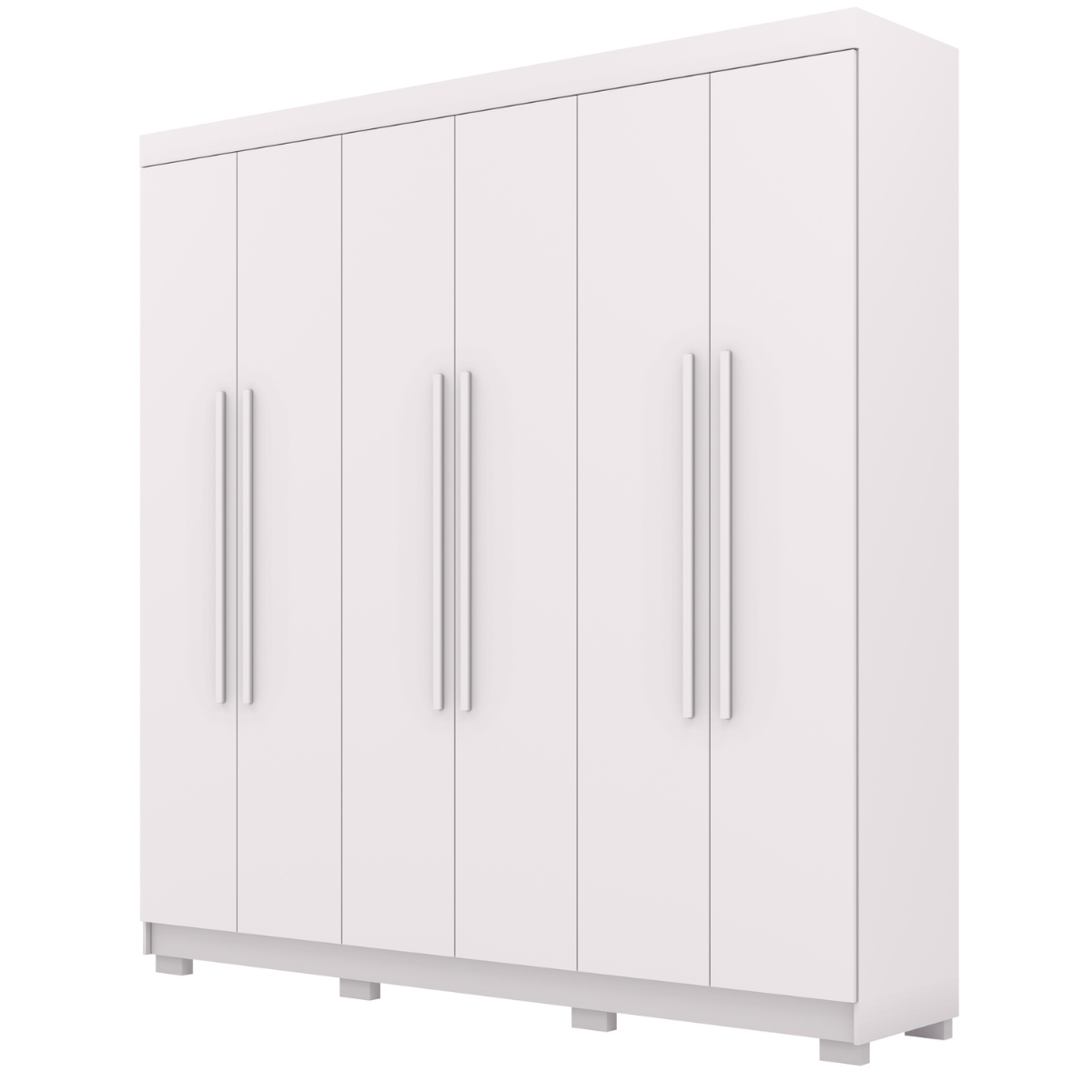 Guarda Roupa Casal 6 Portas Elegance Branco sem Espelho Móveis Vila Rica