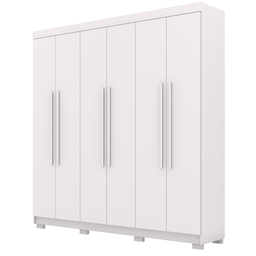Guarda Roupa Casal 6 Portas Elegance Branco sem Espelho Móveis Vila Rica - 1