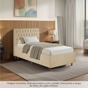 Ver imagem 2 de Kit Cama Box Solteiro e Cabeceira em Madeira Maciça Estofada Espresso Móveis Bege/Veludo