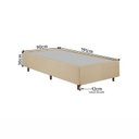 Ver imagem 7 de Kit Cama Box Solteiro e Cabeceira em Madeira Maciça Estofada Espresso Móveis Bege/Veludo