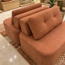 Ver imagem 2 de Sofá Modular Cielo 120x180cm Recepção Loja Sala de Estar 2 Módulos Bouclê Terracota - Vimont Moveis