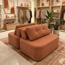 Ver imagem 1 de Sofá Modular Cielo 120x180cm Recepção Loja Sala de Estar 2 Módulos Bouclê Terracota - Vimont Moveis