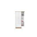 Ver imagem 3 de Guarda Roupa Infantil 2 Portas Com Cantoneira e Nicho 2 Gavetas Doce Sonho Branco / Carvalho
