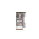 Ver imagem 4 de Guarda Roupa Infantil 2 Portas Com Cantoneira e Nicho 2 Gavetas Doce Sonho Branco / Carvalho