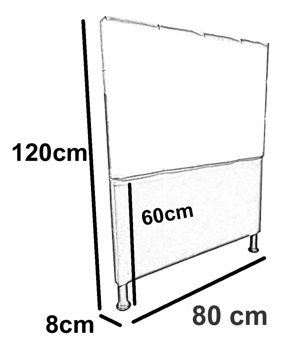 Cabeceira de Cama Box Solteiro + Frame 80cm Estofada Laur Pt - 3