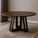 Ver imagem 5 de Mesa de Jantar 6 Lugares Redonda Madeira Maciça Cecília Marrom/Amêndoa