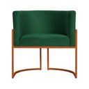 Ver imagem 3 de Poltrona Decorativa Luana Veludo Verde Base Bronze - Fm