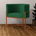 Ver imagem 5 de Poltrona Decorativa Luana Veludo Verde Base Bronze - Fm