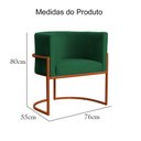 Ver imagem 7 de Poltrona Decorativa Luana Veludo Verde Base Bronze - Fm