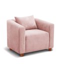 Ver imagem 1 de Poltrona Decorativa Helena Suede Rosa Bebe - Inova Decorações