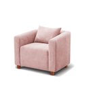 Ver imagem 2 de Poltrona Decorativa Helena Suede Rosa Bebe - Inova Decorações