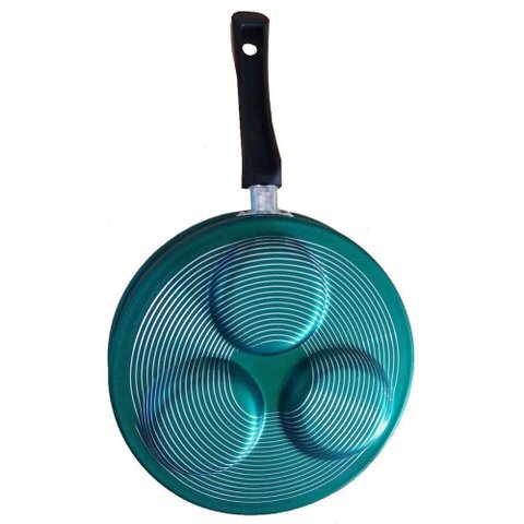 Frigideira para 3 Ovos Antiaderente de Teflon Colorida