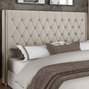 Ver imagem 2 de Cabeceira Cama Box Queen 160cm Estofada Frizza P05 Veludo Bege - Lyam Decor