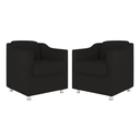 Ver imagem 1 de Kit 2 Poltronas Bia Decorativa Reforçada Recepção Clinica Salão Sala de Estar Suede:preto
