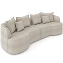 Ver imagem 1 de Sofá 3 Lugares Orgânico Living 230cm Ekos K01 Bouclê Bege - Lyam Decor