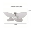 Ver imagem 4 de Ventilador de Teto com Controle Remoto Natuvent Dahlia Led 4 Pás Madeira Teca 6500k Branco Frio, Luz