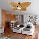 Ver imagem 2 de Ventilador de Teto com Controle Remoto Natuvent Dahlia Led 4 Pás Madeira Teca 6500k Branco Frio, Luz