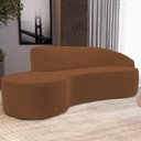 Ver imagem 1 de Sofá 3 Lugares Curvo Sala de Estar Living Firenze Direito D02 Veludo Telha 180 cm C-262 - Lyam