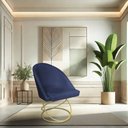 Ver imagem 2 de Kit 02 Cadeiras Poltrona de Jantar Bela Suede Base Metálica Luxo Dourado - Pallazio