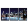 Kit com 3 Quadros Decorativos 70x50 Cm Paisagem New York com Moldura Caixa Preta de 3cm Profundide - 1