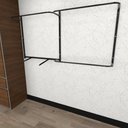 Ver imagem 2 de Arara de Roupas Closet Quarto com 9 Peças Cremalheira 200x100 Cm Cor Preto Modelo Clst1b248