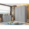 Conjunto Quarto Infantil Pérola com Guarda Roupa 3 Portas 4 Gavetas e Cômoda Cinza - Phoenix Baby - 1