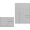 Ver imagem 2 de Conjunto Quarto Infantil Pérola com Guarda Roupa 3 Portas 4 Gavetas e Cômoda Cinza - Phoenix Baby