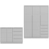 Conjunto Quarto Infantil Pérola com Guarda Roupa 3 Portas 4 Gavetas e Cômoda Cinza - Phoenix Baby - 2