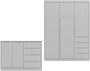 Ver imagem 2 de Conjunto Quarto Infantil Pérola com Guarda Roupa 3 Portas 4 Gavetas e Cômoda Cinza - Phoenix Baby