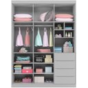 Ver imagem 4 de Conjunto Quarto Infantil Pérola com Guarda Roupa 3 Portas 4 Gavetas e Cômoda Cinza - Phoenix Baby