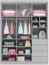 Ver imagem 4 de Conjunto Quarto Infantil Pérola com Guarda Roupa 3 Portas 4 Gavetas e Cômoda Cinza - Phoenix Baby