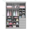 Conjunto Quarto Infantil Pérola com Guarda Roupa 3 Portas 4 Gavetas e Cômoda Cinza - Phoenix Baby - 5