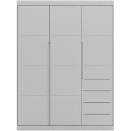 Conjunto Quarto Infantil Pérola com Guarda Roupa 3 Portas 4 Gavetas e Cômoda Cinza - Phoenix Baby - 3