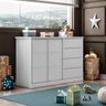 Conjunto Quarto Infantil Pérola com Guarda Roupa 3 Portas 4 Gavetas e Cômoda Cinza - Phoenix Baby - 7
