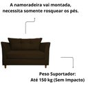 Ver imagem 3 de Namoradeira Poltrona Recepção Sala Escritório Isis Suede Cor:marrom