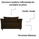 Ver imagem 4 de Namoradeira Poltrona Recepção Sala Escritório Isis Suede Cor:marrom
