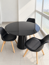 Ver imagem 3 de Mesa de Jantar Redonda 80 cm – Tampo em Laca Preto