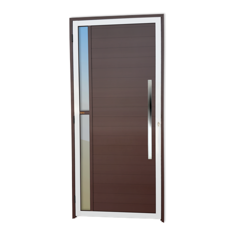Porta Alumínio Lambril Visione c/Puxador D.Mix Corten 90 Brimak