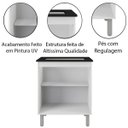 Ver imagem 4 de Balcão Cooktop 2 Portas 5 Bocas MDP UV Pés Reguláveis Jasmim Branco