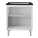 Ver imagem 2 de Balcão Cooktop 2 Portas 5 Bocas MDP UV Pés Reguláveis Jasmim Branco