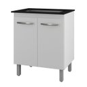 Ver imagem 1 de Balcão Cooktop 2 Portas 5 Bocas MDP UV Pés Reguláveis Jasmim Branco