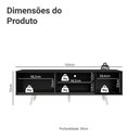 Ver imagem 3 de Rack para Tv até 80 Polegadas 160cm com Pés Preto/branco Torino Madesa Preto/branco